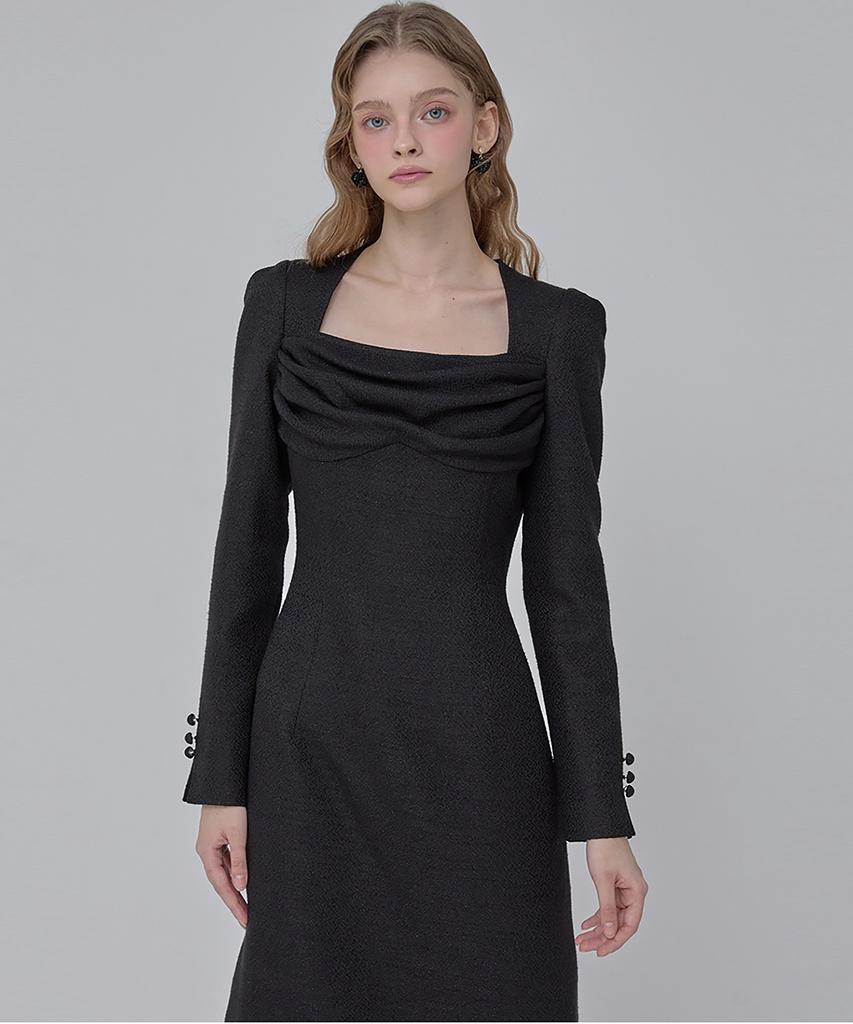 Julie And Kara 24 Fw Collar 108 Dear Vivian Tweed Dress Black
