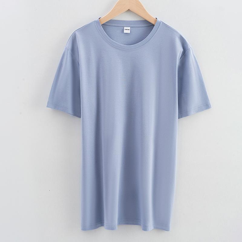 Новая 80 двухсторонняя мерсеризованная хлопковая мужская футболка белая синьцзянская хлопковая футболка с короткими рукавами мужская летняя повседневная футболка с круглым вырезом