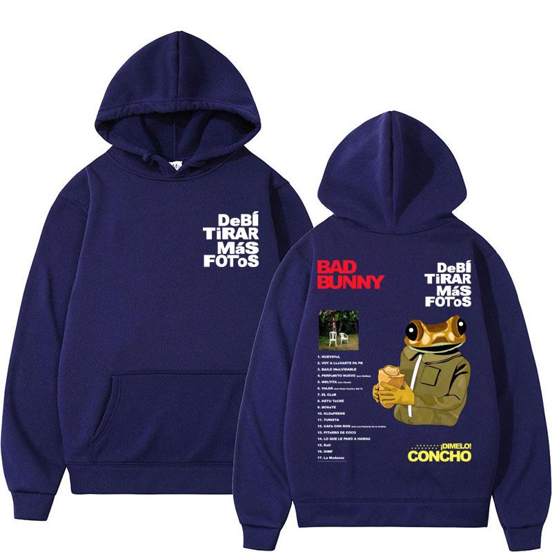 Bad Bunny Debi Tirar Mas Fotos Album Tour Hoodies Men Women Fashion Hip Hop Sportwear Fleece Warm Oversized Coats