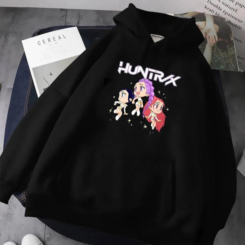 Осень Зима Kpop Истребители Демонов Принтованные Худи Модные Повседневные Теплые Спортивные С Длинным Рукавом Женские Толстовки с Капюшоном