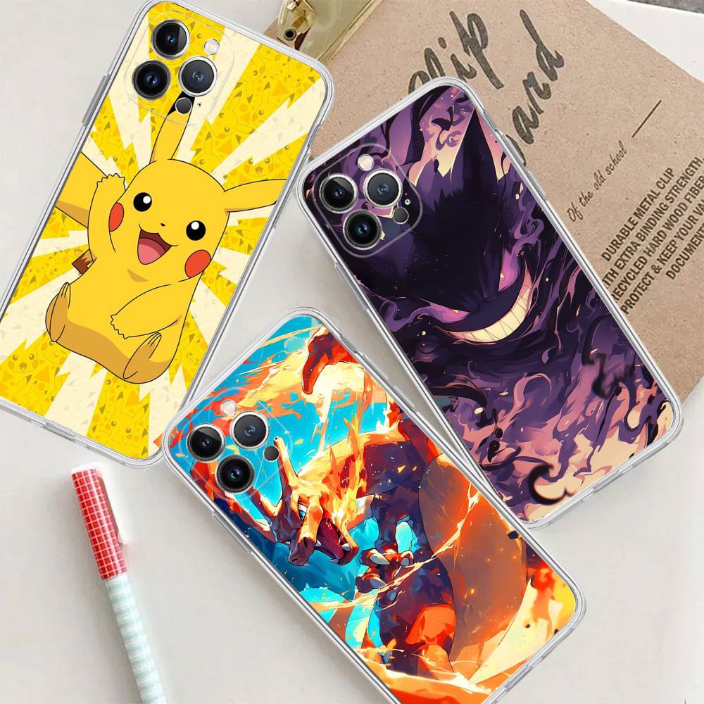 1pc Popular Cartoon Anime P-PokemonS Phone Case For IPhone 17 16 15 14 11 12 13 Mini Pro XS Max Plus Funda Shell