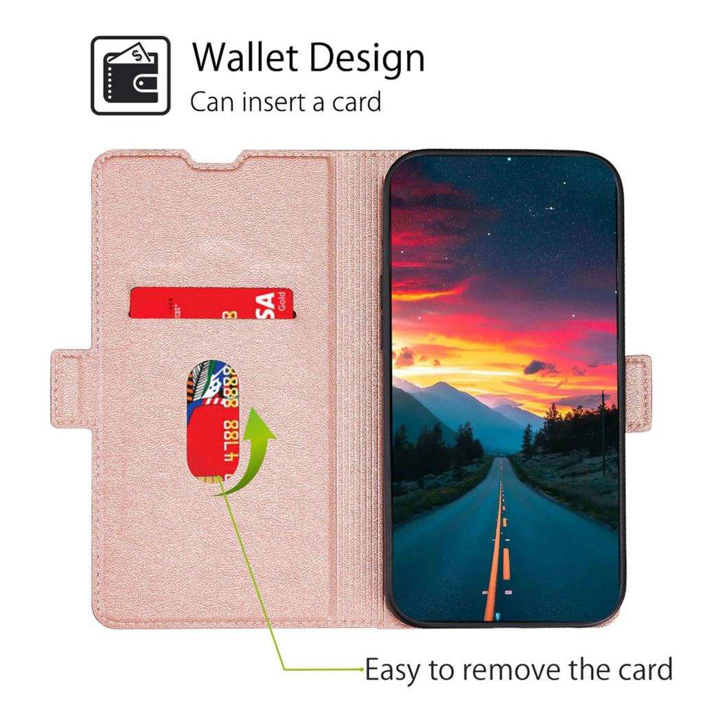 For Oppo A2x 5G/A2m 5G Shockproof Leather Folio Phone Cover with Card Slots Magnetic Protection