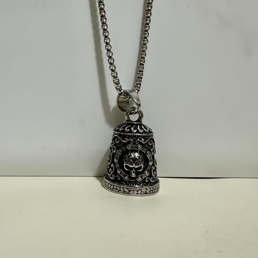 1 шт. Мотоциклетный колокольчик с дизайном черепа - Металлический брелок для райдеров, Аксессуар-талисман на удачу для мотоциклистов и владельцев домашних животных, Удача райдера