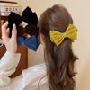 Winter Retro Bow Banana Clip For Women Elegant Velvet Large Ponytail Twist Clip Hairgrip Hairpins Barrettes Hair Accessories