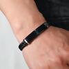 Beautiful jewelry braided stainless steel men bracelet casual glossy leather bracelet bracelet