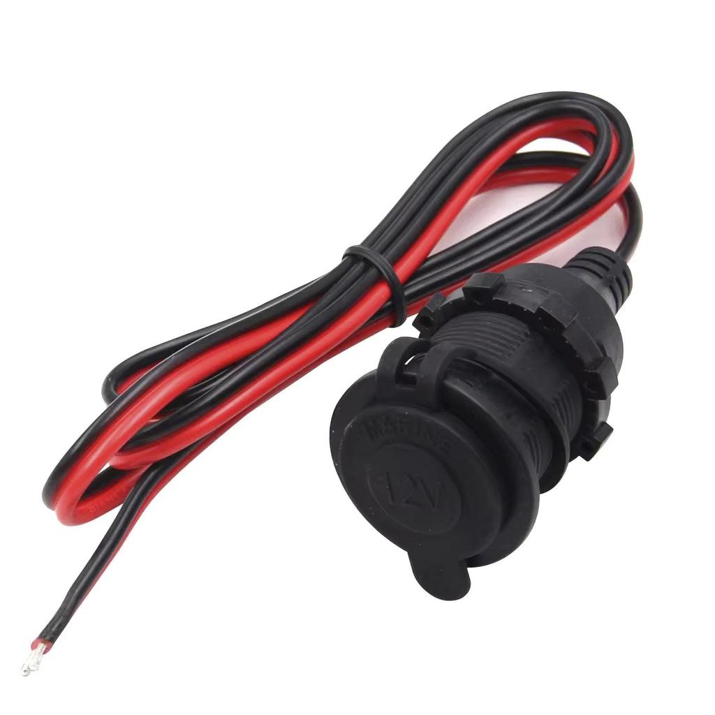 Audiofan Cigarette Lighter Socket Female with Lid Ripped Power Cable 103cm