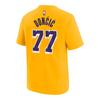 Nike Футболка Los Angeles Lakers NBA Лука Дончич Удобная Приятная к коже Простая Цифровая Буквенная С коротким рукавом Детские Топы Желтый Z2B7BCMWLAKLD-NFG