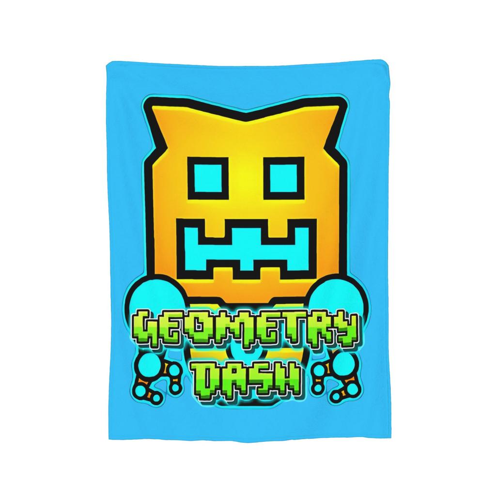 Games Geometry Dash Blanket Cover Plush Throw Blanket Airplane Travel Decoration Ultra-Soft Warm Bedsprea,