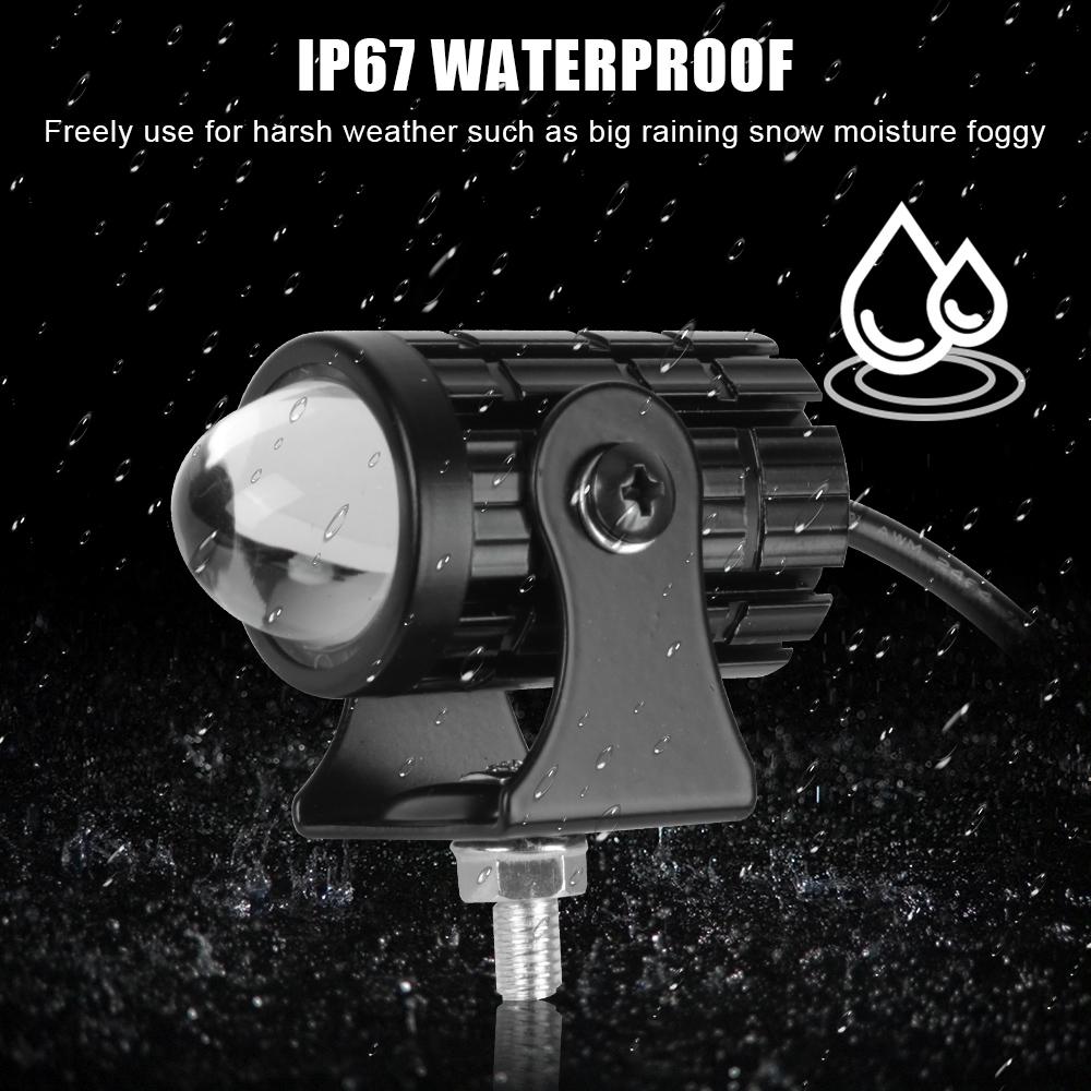 Auxiliary Spotlight Lamp Scooter Dual Color Driving for Cafe Racer Light Universal Motorcycle LED Headlight Lens Projector ATV Motorcycle Accessories