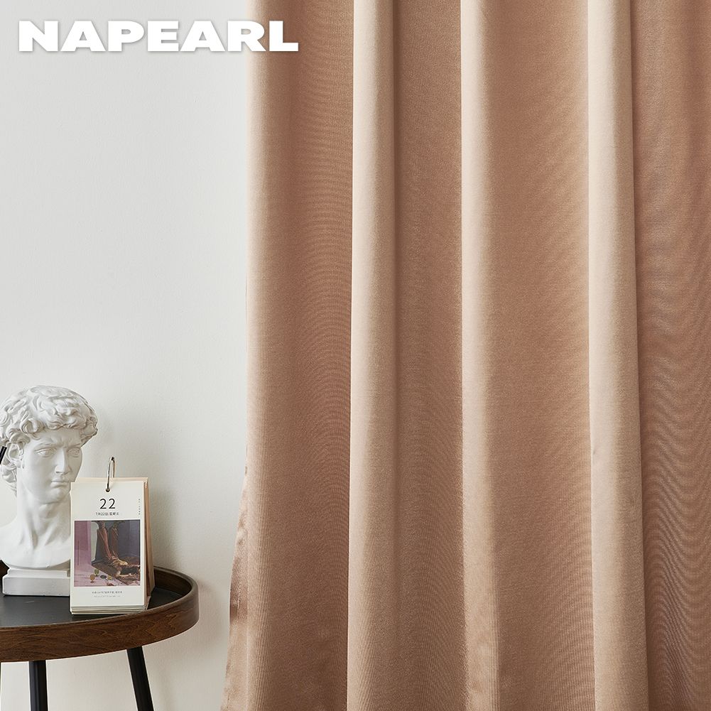 1 шт. NAPEARL 70-80% блокировка света минималистский стиль однотонные легкие мягкие шторы для спальни гостиной домашнего декора