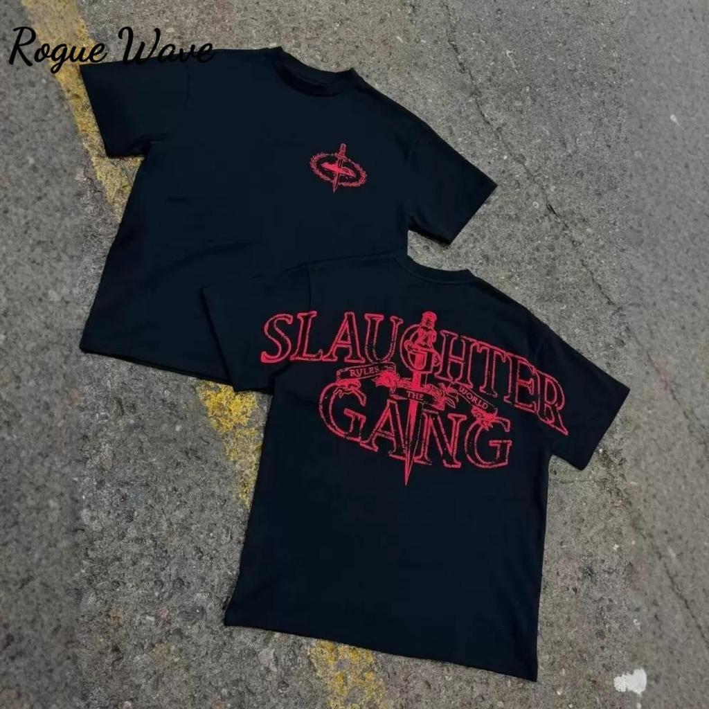 RogueWave New Trendy Cotton Printed T-Shirt Loose Men Women High Street Style Short Sleeves Top