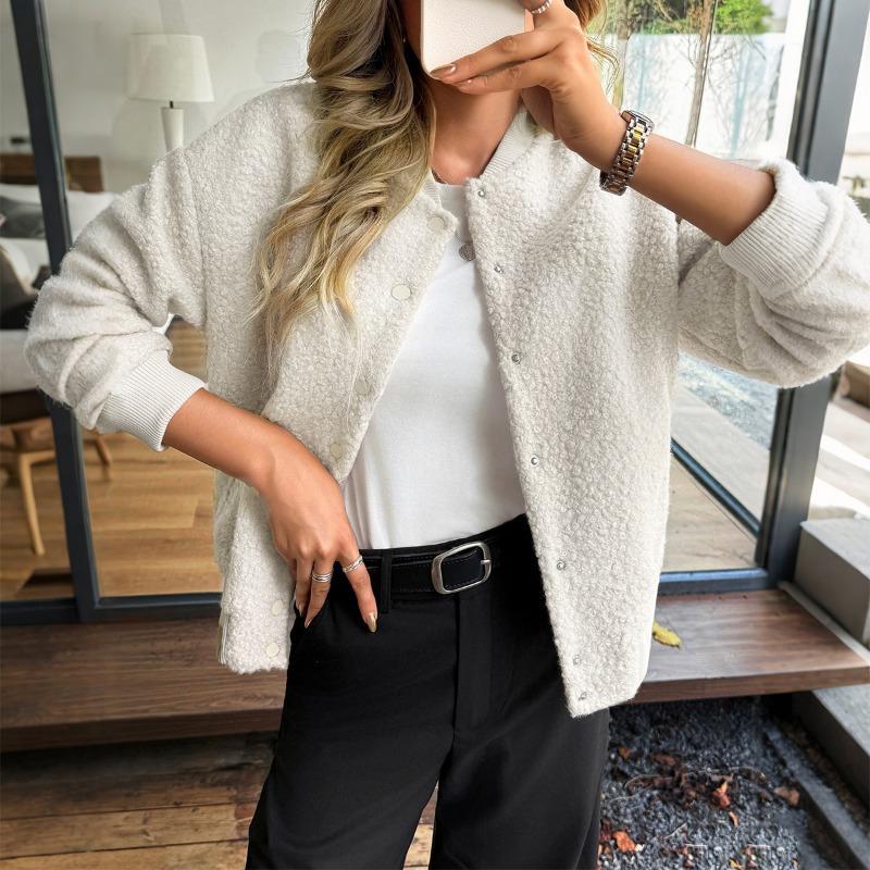 Women's Casual Button Long Sleeve Jacket 2025 Autumn and Winter