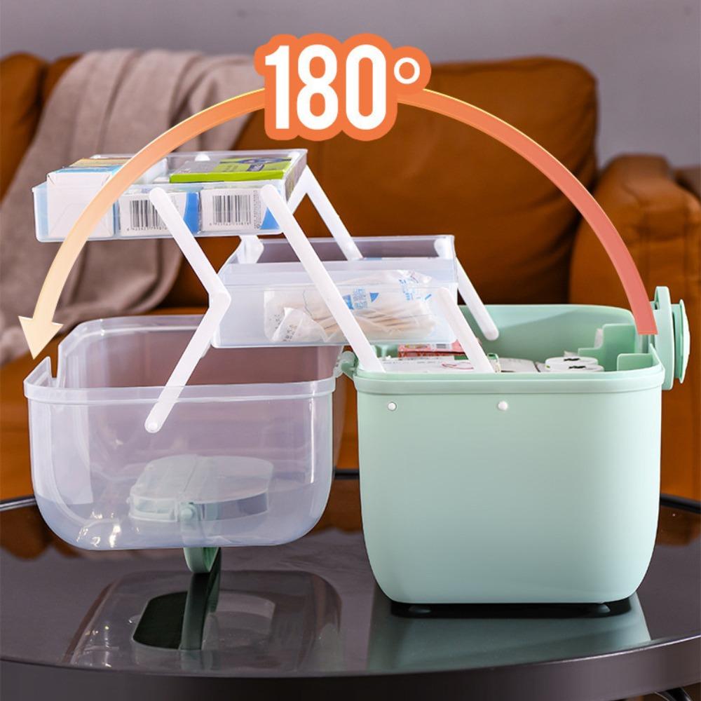 Ящик для хранения семейных лекарств с нескользящей ручкой, переносная аптечка первой помощи, ящики для хранения лекарств, многослойный чемодан большой емкости