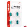 Aluminum Valve Caps Green 4 Pcs Amio-03632