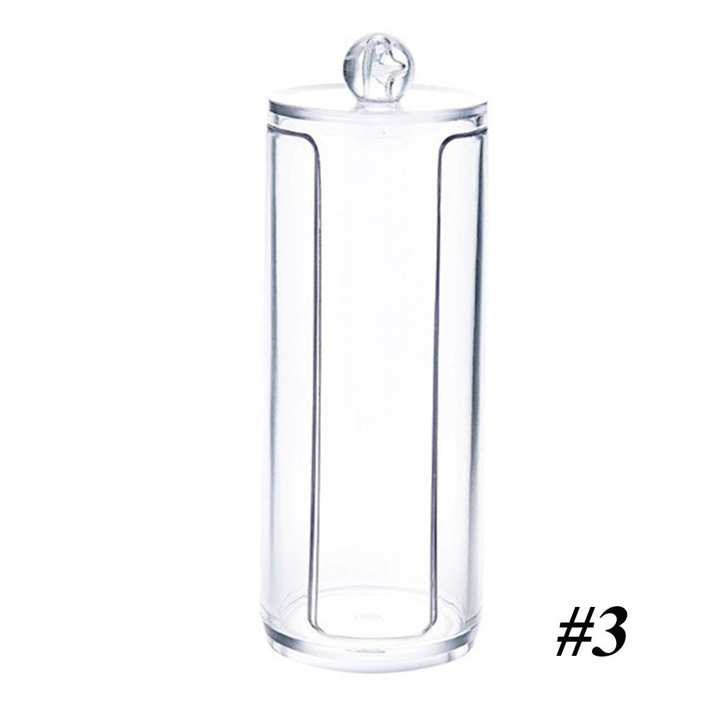 New Round Holder Container Cosmetic Organizer Makeup Cotton Acrylic Box Pads Storage
