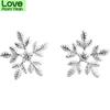 Романтичные вишневые популярные модные новые изысканные серебряные ювелирные изделия 925 пробы серьги-гвоздики в виде снежинки-цветка E207