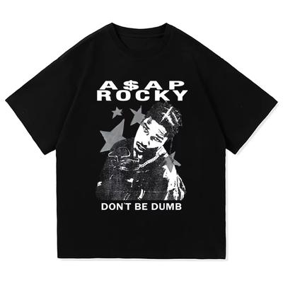AAP ASAP Rocky Не Будь Глупым графика альбома 100% хлопок мужская футболка 2026 Летние рубашки Женские Y2k Хип-хоп Футболка с коротким рукавом