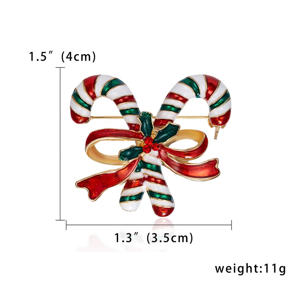 Rinhoo Enamel Christmas Crutch Brooches Pins Rhinestone Lucky Fruit Hat Glove Boot Sock Angel Sled Gift Box Badge New Year Gifts