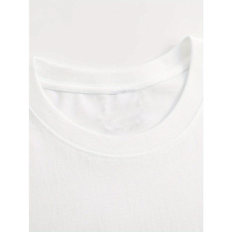 Европейский размер Модная женская футболка с круглым вырезом и принтом с буквами и аниме | Простой дизайн, удобная и дышащая