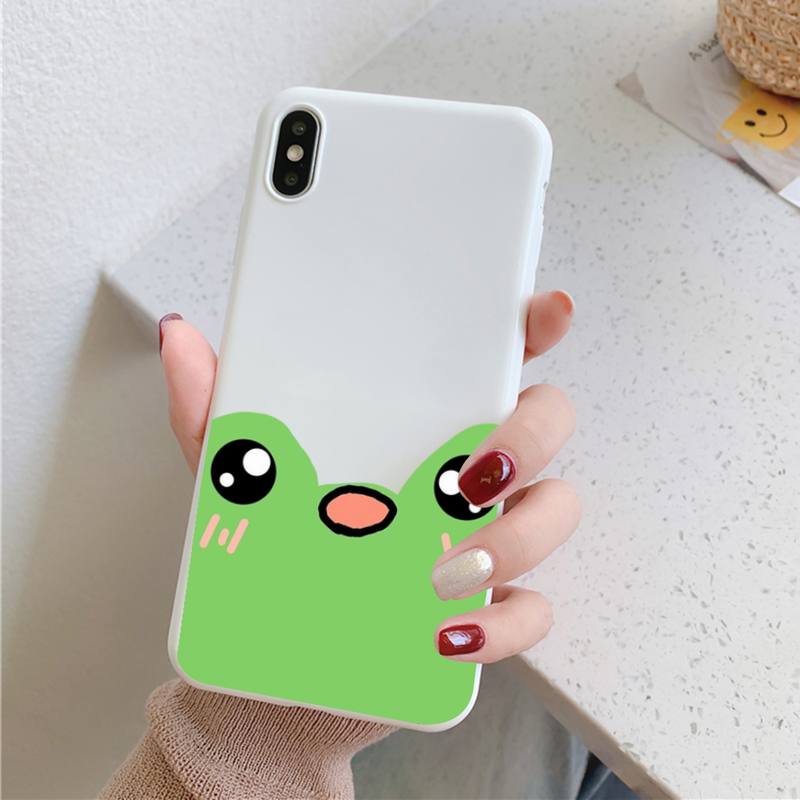 Милый Мультяшный Чехол-Лягушонок для iPhone 11 12 13 Mini Pro Xs Max 8 7 6 6S Plus X XR Однотонный Конфетный Цвет