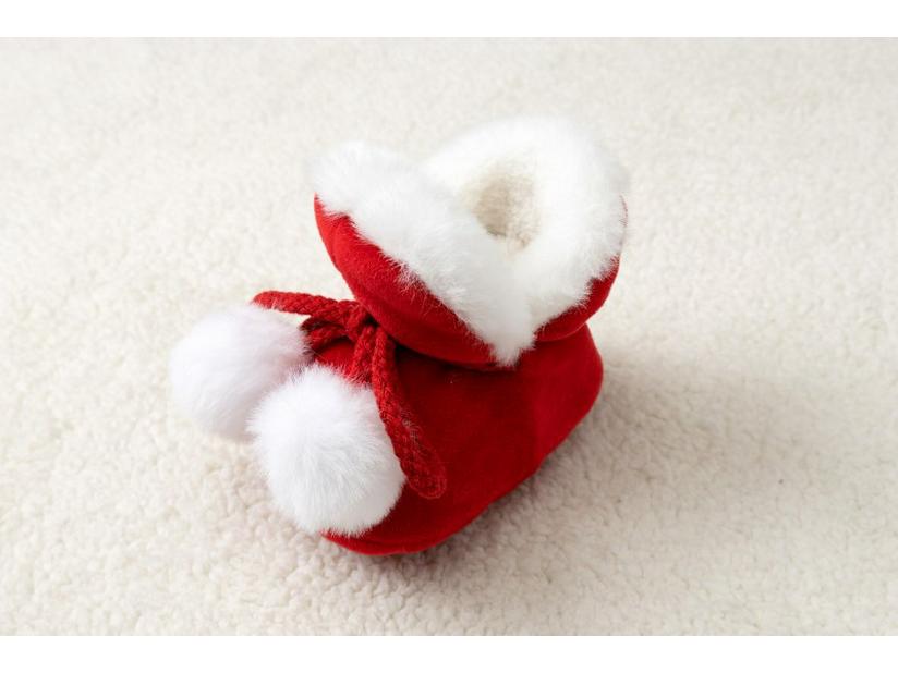 Зимние детские ботиночки для новорожденных на флисе - Мягкая подошва, Теплая обувь для первых шагов