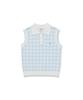 CLOVE [26Sm Clove] Gingham Check Knit Vest (Light Blue)