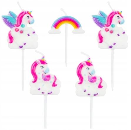 Pikery Candles "Unicorns", 5 pcs