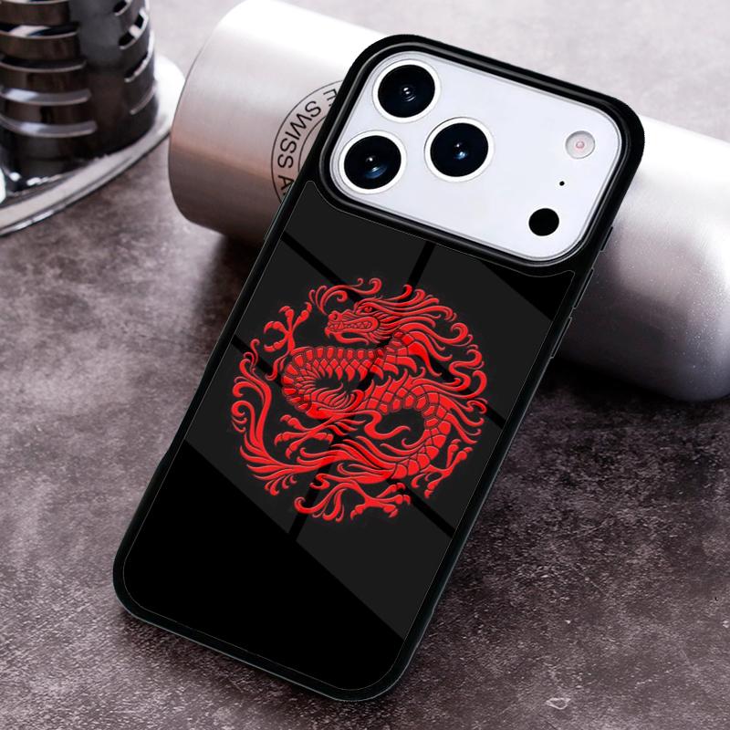 Мягкий чехол для телефона Красный Дракон для iPhone 17 16 15 Pro Max Air 14 13 12 11 Plus Ударопрочный чехол Capa