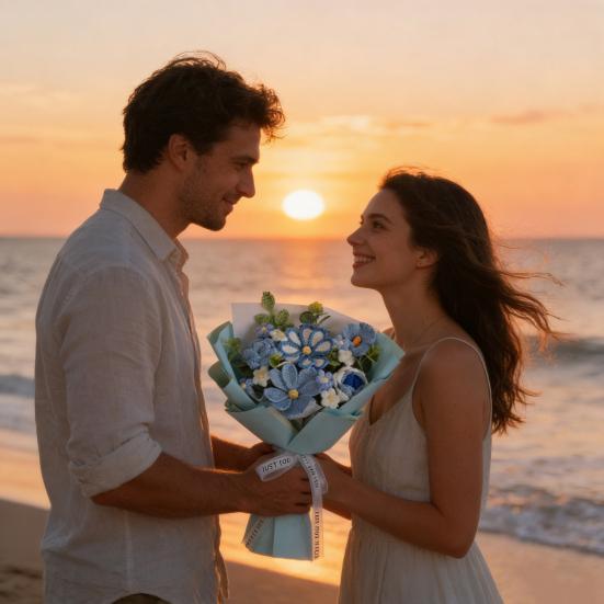 Искусственные Цветы Ручной Работы Крючком Букет Цветов Мягкая Хлопковая Пряжа Не Требует Ухода Гибкие Стебли Искусственный Цветок Розы Свадебное Украшение