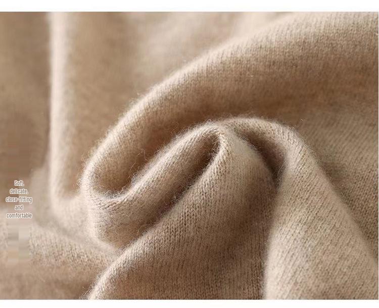 Женский приталенный осенний свитер, модный воротник половинной высоты, универсальная чистая шерсть для многослойности или верхней одежды, приятный к коже.