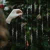 12 Pcs Crystal Christmas Icicle Ornaments for Tree Hanging Clear Acrylic Icicles Ornaments for Christmas New Year Holiday Wedding Winter Party Decor