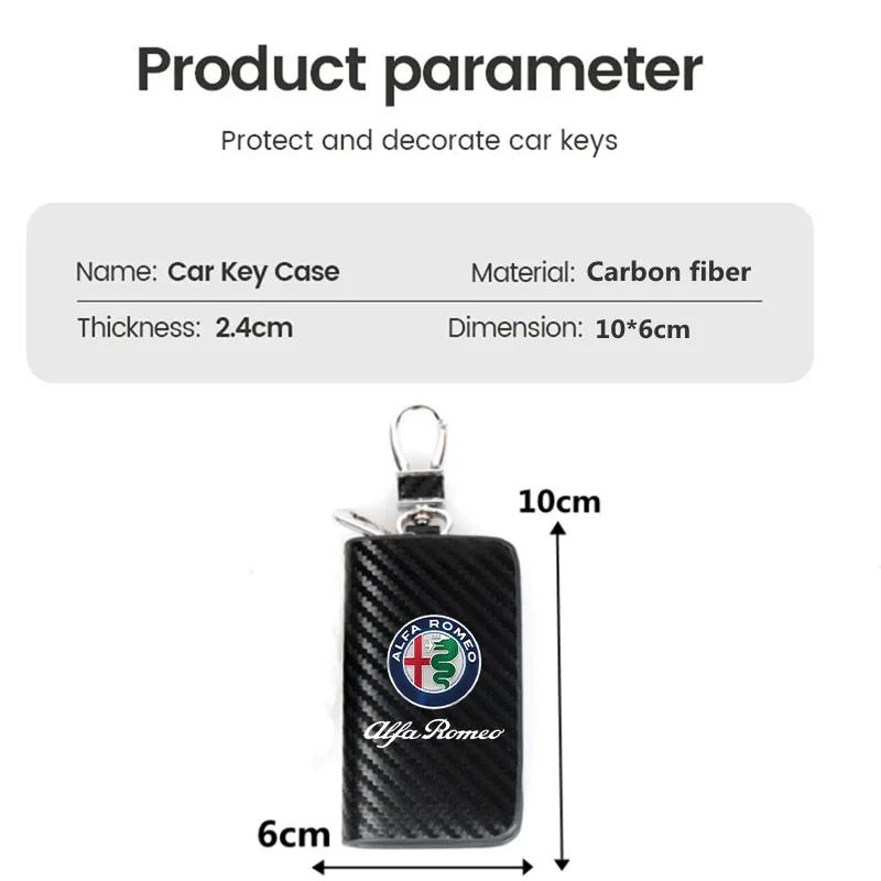 Hub Caps Car Key Protection Shell Bag Carbon Filber Key Case Keychain For Alfa Romeo Giulia Stelvio Giulietta 159 147 156 166 Ac YKLMN1