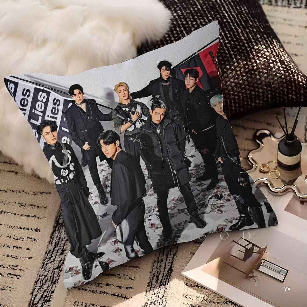 A-ATEEZs-KPOP Классическая Горячая Певица Офисная Наволочка для Подушки Автомобильная Наволочка для Подушки 45X45СМ Наволочка для Подушки под Поясницу Диванная Наволочка для Подушки