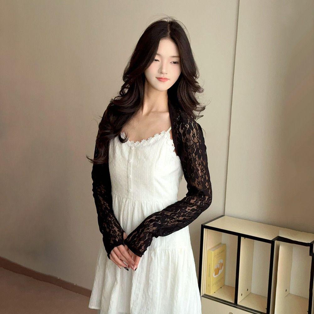 Lace Mesh One Shoulder Sleeves Ice Silk UV Protection Sleeves Casual Sleeves Cover Ups  Cycling
