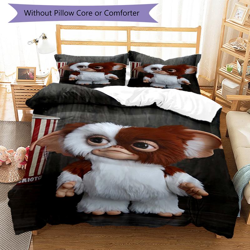 3pcs Gremlin1 Design Cover Set - HD Printed Bedding with 1 Cover and 2 Pillowcases - Perfect for Home and Dorm Decor