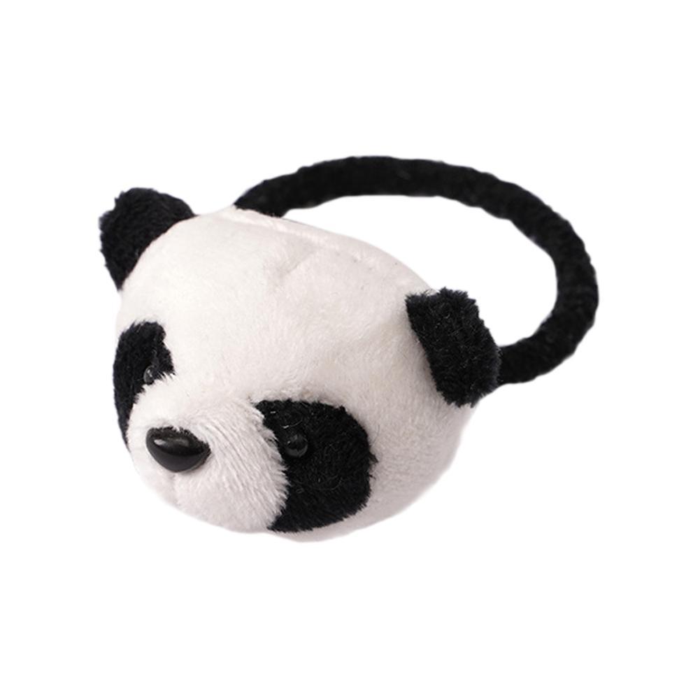 Cute Plush Panda Headband Brooch Hair Rope 3D Animal Bear Brooch Accessories Headdress Clips Lo A5D9
