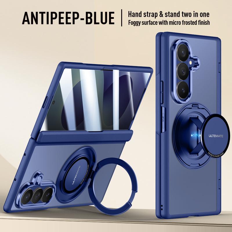 For Magsafe Magnetic Metal Rotate Holder Tempered Glass Film Protect Case for Samsung Galaxy Z Fold 8 Ultra Spring Hinge Cover
