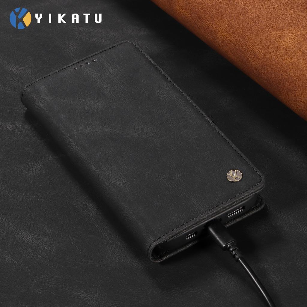 For Xiaomi Redmi 15C 4G (173mm) Leather Case YIKATU YK-005 Skin-touch Feeling Wallet Phone Cover
