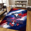Custom Name Toronto Blue Jays2 Flannel Pattern Square Carpet,Area Rug,Carpet Rug for Living Room Bedroom Sofa Playroom Decor,Non-slip Floor Mat
