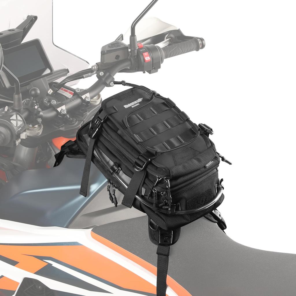 Rhinowalk Motorcycle Tank Bag & Backpack with Separate Water Bladder, MOLLE Compatible, Duffel Bag for Adventure/Sport Bikes