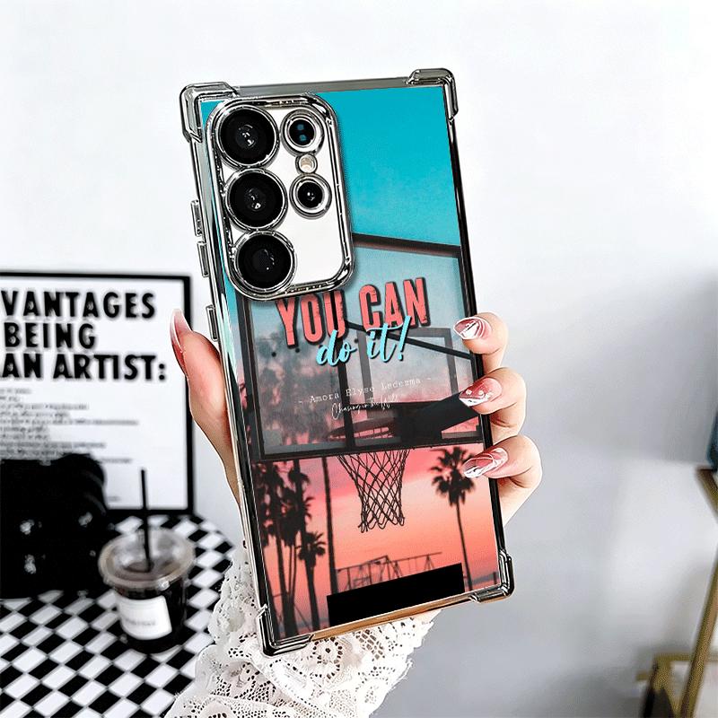 Basketball Sports Aesthetics Plating Phone Case For Samsung Galaxy S24 S25 FE S26 Edge S23 Ultra S22 S21 Plus S20 Anti-Fall Aira