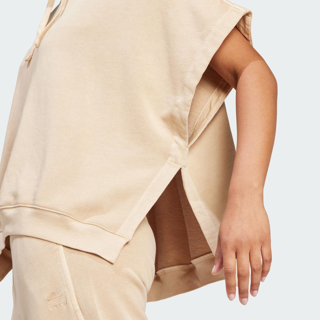 Adidas Оригинальные Свободные однотонные жилеты с капюшоном для женщин, светло-коричневые IR6009