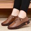 Autumn Women's Soft Sole Shoes Hollow Breathable Loafers Comfortable Flat-soled Mother's Shoe Non-slip Wear-resistant Work Shoes