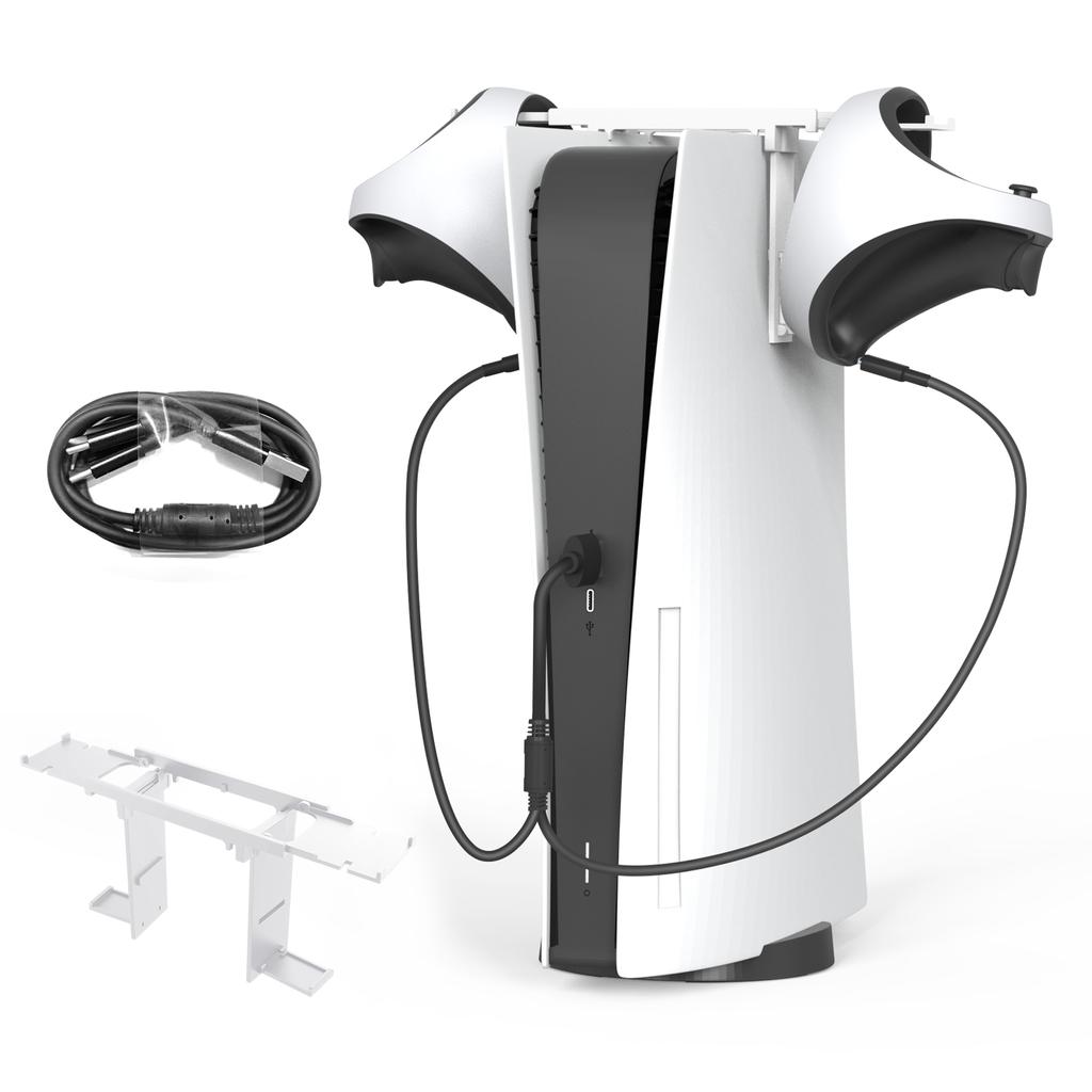 Прочная и устойчивая подставка для дисплея VR для PS VR 2, стеклянный держатель для дисплея, стойка для хранения с аксессуаром в виде зарядного кабеля