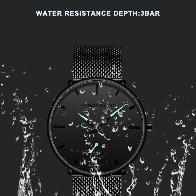 Men's Waterproof Trendy Korean Version Trendy Men's Fashion Casual Men's Watch Small Second Hand Steel Mesh Strap Quartz Watch
