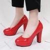 Fashion Women Pumps Shoes Pointed Toe High Heels PU Leather Shallow Slip-On Round Toe Casual Wedding Party Derss Solid Heels Women Shoes