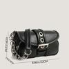 Mini Retro Round Chain Baguette Shoulder Bag
