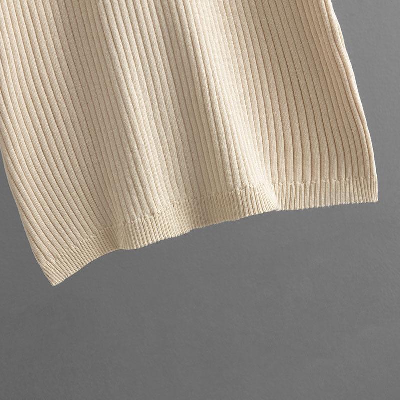 New Vintage Dress Senior Ice Silk Sleeveless Round Neck Slim Knit Mid-length Summer Sexy Base Dress