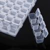 Clear Plastic 28 Slots Adjustable Tablet Medicine Pill Jewelry Storage Organizer Box Container
