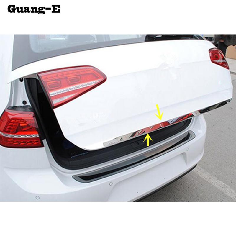 For VW Golf7 Golf 7 2014 2015 2016 2017 2018 Car Cover Detector Frame Stick Rear Door Bottom Tailgate Plate Trim Lamp Trunk Part